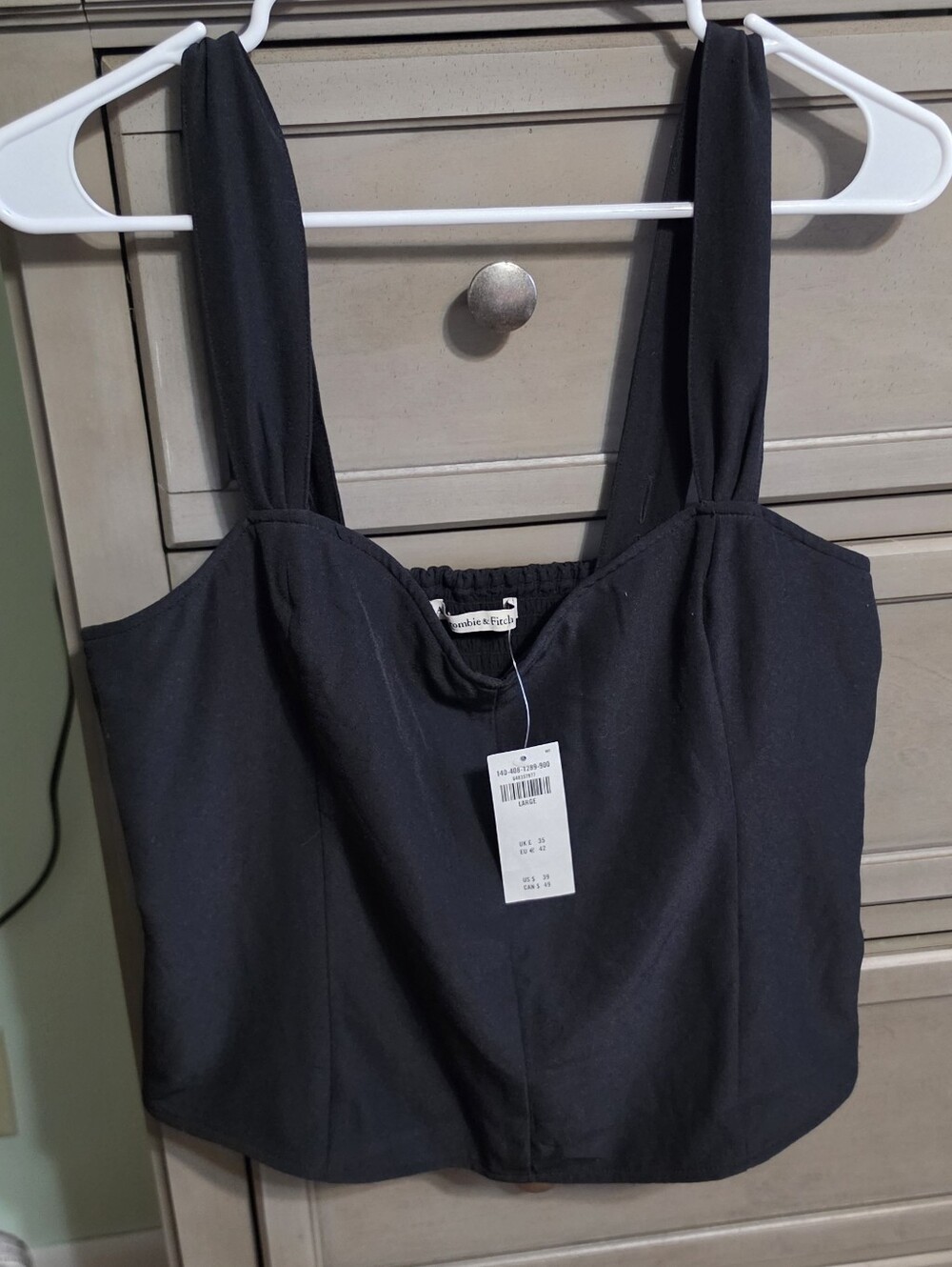 Abercrombie & Fitch Black Square-Neck Tank Top